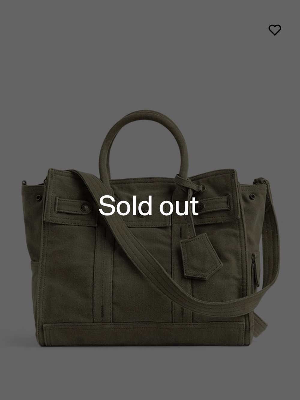 GAP canvas five pocket tote. Olive green. Standard size. New with tags.